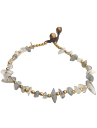 Armband mässing och labradorit