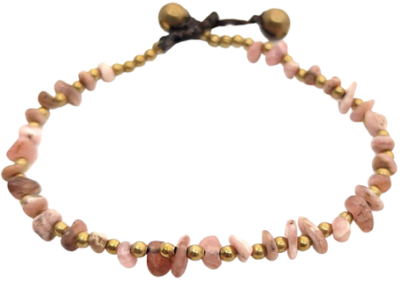 Armband mässing och rhodonit